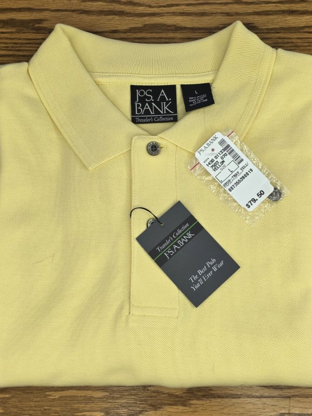 JoS Banks Travelers Collection Polo Shirt in Yellow